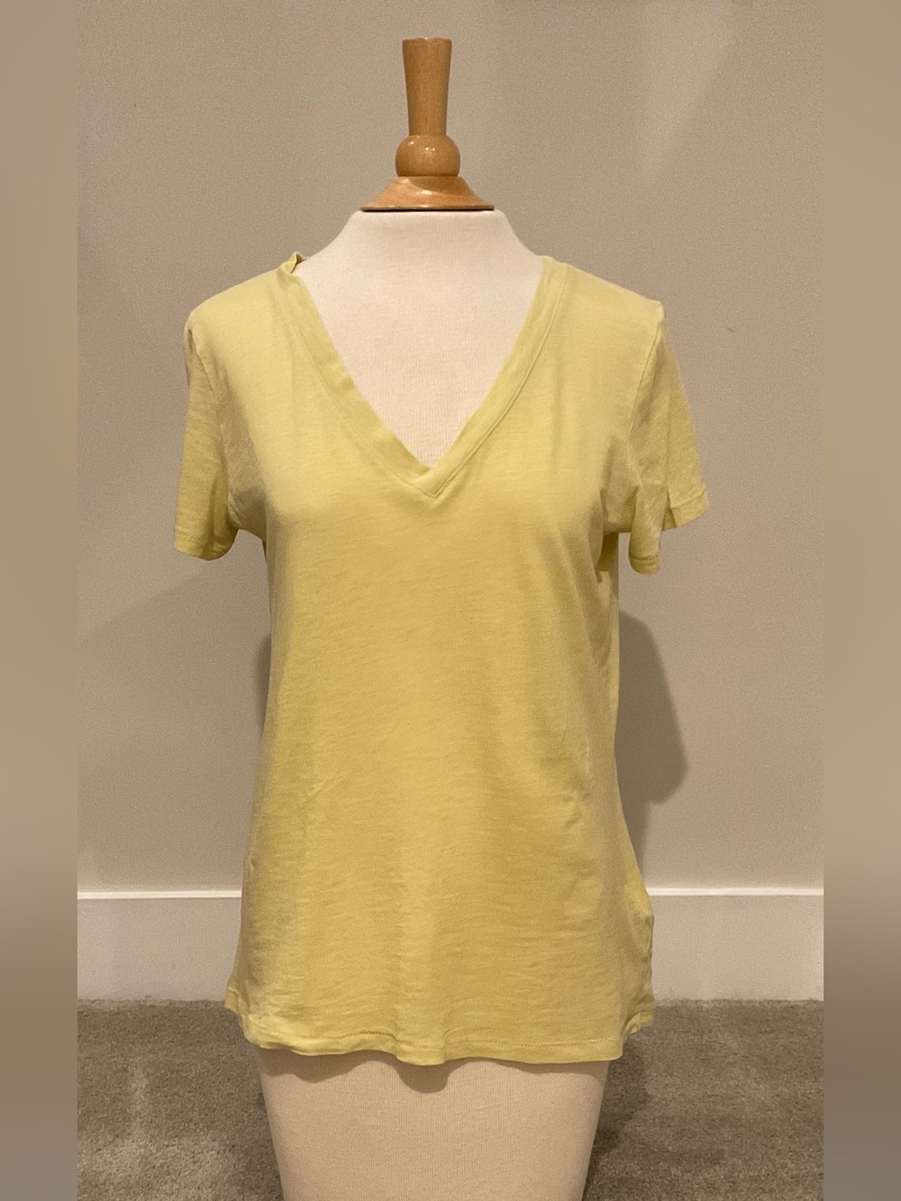 Madewell Slub Short Sleeve V-Neck Tee, Lime Green, Size XS